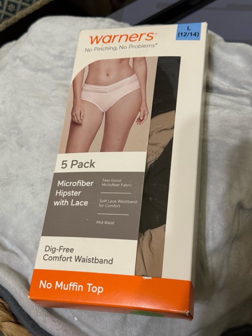 Warner's 5-Pack Microfiber Hipster Briefs - Beige and Black